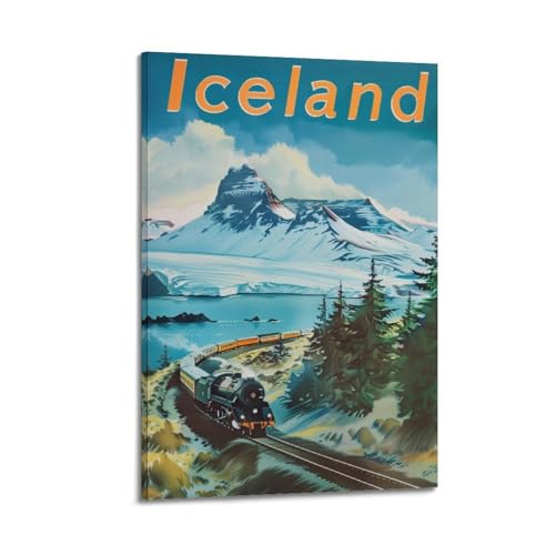 Poster paysage islandais pour decorer une chambre au style nordique et cocooning