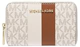 Michael Kors Jet Set Small Zip Around Card Case, Vanilla/Luggage