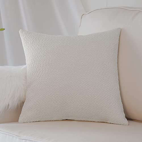 Artcest Set of 1 Decorative Boucle Like Square Throw Pillow Cover, Large Comfy Elegant Textured Modern Cushion Case for Couch Bed and Living Room Decor, 26