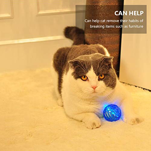 Conjunto de brinquedos de bola de sino de gato engraçado resistente à mordida luminosa para gatos de