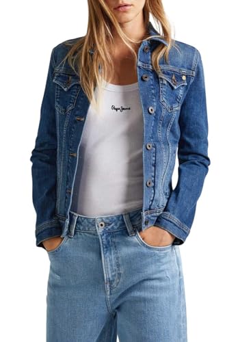 Pepe Jeans Thrift Veste pour femme, Bleu (Denim-HT7), S