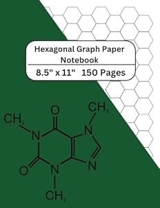 Hexagonal Graph Paper Notebook: Large Hex Notebook for Chemistry, Biochemistry, Quilting, Sketching and Gaming 150 Pages