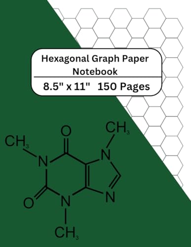 Hexagonal Graph Paper Notebook: Large Hex Notebook for Chemistry, Biochemistry, Quilting, Sketching and Gaming 150 Pages
