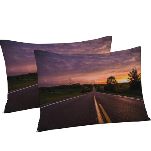 Housse de couette douce paysage crépuscule en microfibre résistante avec zip - 8