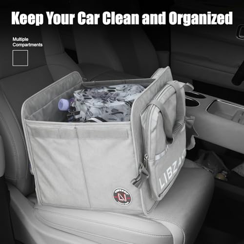 Image of LIBZAKI Car Trunk Storage Organizer, Collapsible Trunk Storage Box for Car Truck SUV-Gray