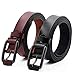 Set of 2 Women's Fashion Genuine Cowhide Leather Belt Vintage Casual Belts for Jeans Shorts Pants Summer Dress for Women With Alloy Pin Buckle By ANDY GRADE (Style A)