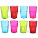 Produktbild com-four® 8x Stabile Mehrweg Trinkbecher in bunten Farben, praktische Mehrweg- Becher, stapelbar, 400 ml