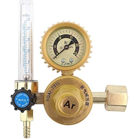 CYTGOUPER Argon or CO2 Regulator,Mig Tig Flow Meter Gas Regulator with Pressure Gauge Meter Welding Accessory for MIG Welding TIG Welding Cover
