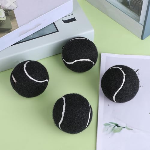 28 Pcs Precut Tennis Balls, Black Heavy Duty Non Slip Glide Protectors for Furniture Legs, Chairs, Desks, Long Lasting Floor Protection Chair Foot Covers