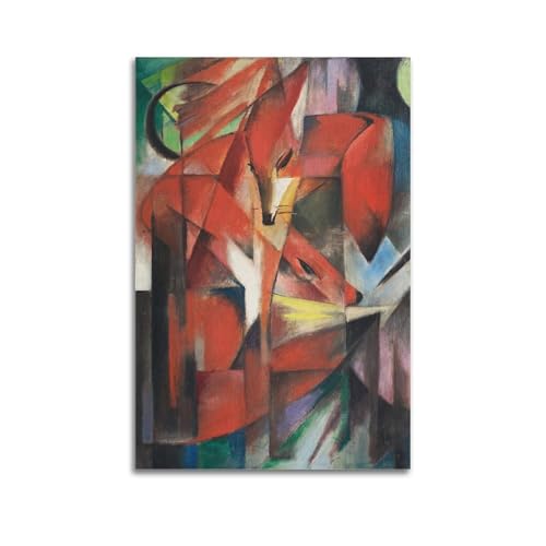 KANGZENG Franz Marc Malerwerke (Der Fuchs), Kunstposter, Heimdekoration, Wandkunst, zum Aufhängen, Bild, Druck, Schlafzimmer, dekorativ, ästhetisch, 20 x 30 cm