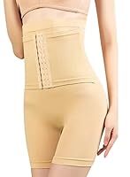 Hi-Waist Tummy Control Shapewear Girdle Waist Butt Lifter Panty Plus Size Body Shaper Corset (L, Beige a)
