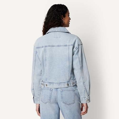 Image of Amazon Essentials Women's Low Stretch Relaxed-Fit Cropped Denim Jacket