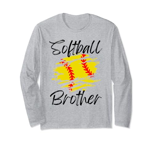 Softball Brother para hombres familia a juego amarillo softball papá Manga Larga