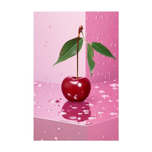 Poster rose cerise rouge en toile SHYAMIC 40x60cm pour salon