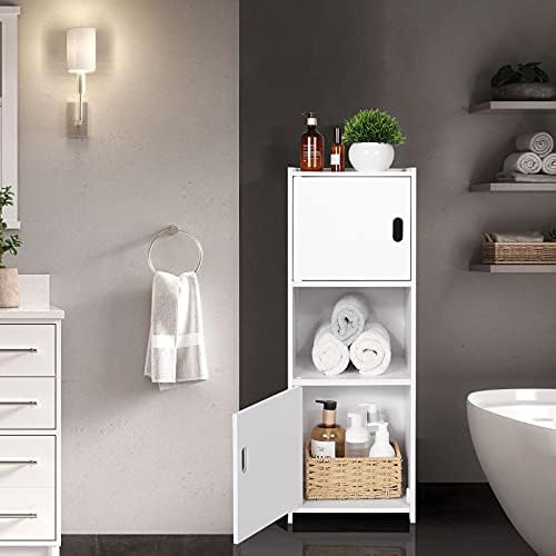 Waterproof Bathroom Cabinets,White Bathroom Storage Shelf Organizer Cupboard for bathroom, kitchen, hallway and bedroom