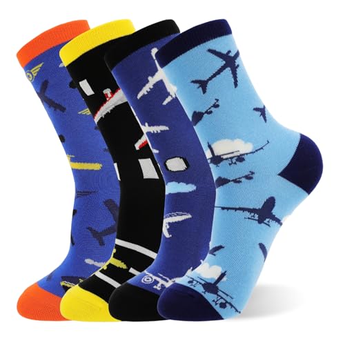 scenicamp 4 Pairs Funny Airplane Socks