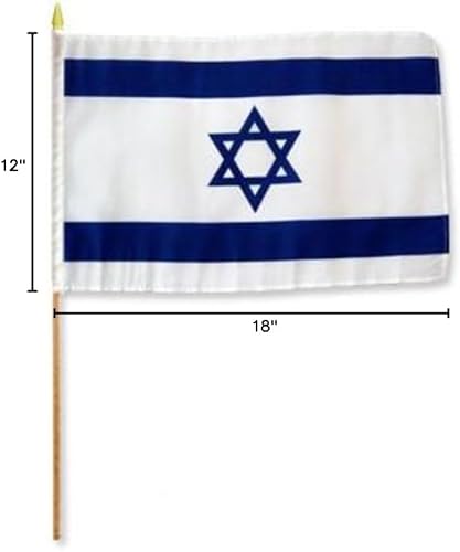 Miniatura 2 de Una docena de banderas de Israel de 12 x 18 pulgadas.