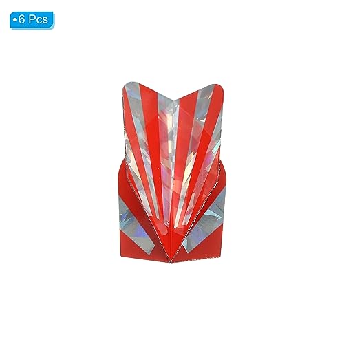 PATIKIL Slim Dart Flights, 6 Pack PET Unique Design Dart Accessories for Steel Tip Dart and Soft Tip Darts Red - Image 3