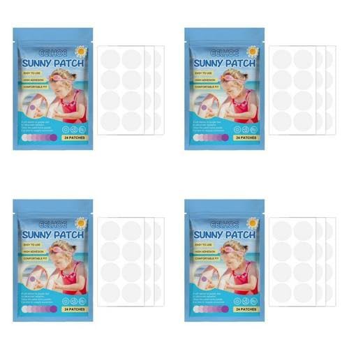 [4 pack] Solar Buddies Sunscreen Applicator For Kids | UV Sunscreen Dots Stickers Reapply Reminder | Sunburn Alert Patches Works With Spray Sunscreen For Face