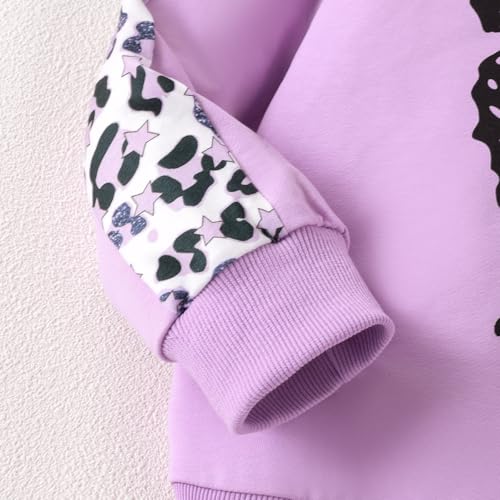 Image of Girls Clothes Fall Winter Toddler Outfits Leopard-print Hoodie Sweatshirt + Sweatpants 2 Piece Set 4-12 Years