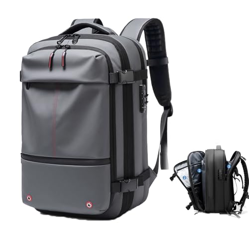 Ezyvac Rucksack, Easyvacpac Backpack, 60L Expandable Vaccage Bag Water Resistant, Anti Theft Vacuum Back Pack (Gray)
