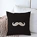 Fodera per Cuscino 70 Accessorio retrò Baffi Baffi Silhouette Stilizzate Segni Simboli Gentleman 60S Shave Senior Federe Cuscini Home Decor Fodere per Cuscino per Divano Letto Auto 45X45Cm