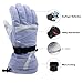 Swany Women's LaVie Snow Sports Warm Waterproof Breathable Insulated Ski Leather Winter Gloves w/Soft Plush Micro-V Lining, Washed Violet/White, Medium