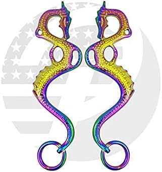 Drago Rainbow Multi Color Hackamore Replacement Cheeks Bitless Horse Bit English Western