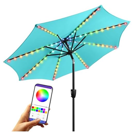 Best umbrellas for dancing routines Solar LED Patio Umbrella with 200+ Modes