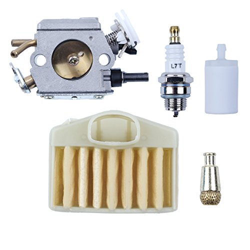 HAISHINE Kit de Bougie d'allumage de Filtre à air de Filtre à Huile de carburateur pour Husqvarna 365 362 371 372 372XP de pièces de Moteur de tronçonneuse Cover