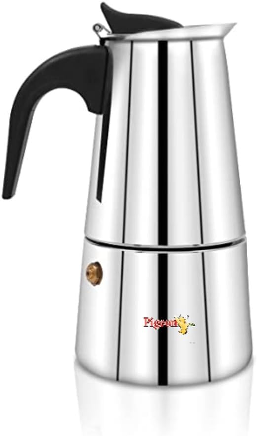 Pigeon Xpresso Stainless Steel Stovetop Coffee Percolator | South Indian Kaapi Maker | Moka Pot Espresso Maker | Mocha Pot Authentic Coffee Brewer- (6 Cups) 500ml,Silver