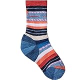 Smartwool Margarita Medium Hiking Crew Socks - Youth Mist Blue Large