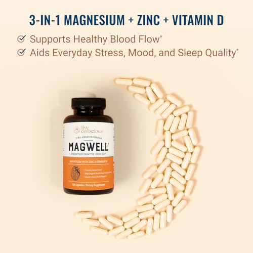 Live Conscious B07R75TKXP Magwell Magnesium Zinc & Vitamin D3 - Magnesium Glycinate, Malate, & Citrate - Triple Supplement For Women & Men - For Sleep, Bone, Heart, Immune Support thumb #3