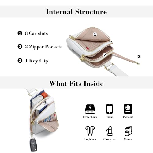 Image of INICAT Travel Sling Bag, Anti Theft Crossbody Bag for Women | RFID Blocking, 8 Card Slots, Back Zippered Pocket, Metal Zippers,Switchable Strap