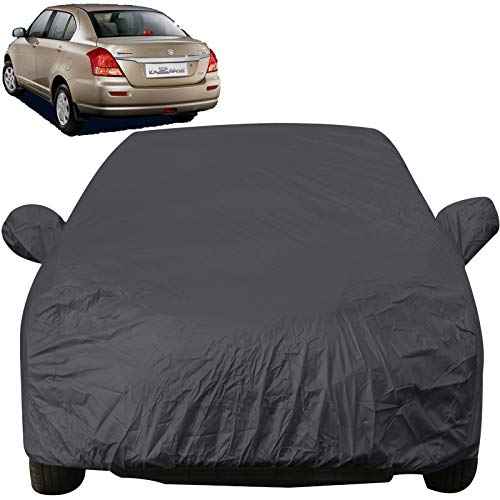 Image of Swift Dzire Dustproof Car Cover with Mirror Pockets, Grey Color, Taffeta Polyster,Triple Stitched, Compatible with Maruti Swift Dzire Car Cover (2005 to 2011), Car Accessories