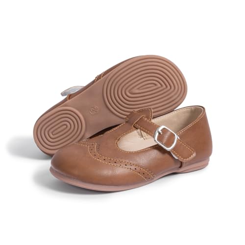 Miamooi Toddler Girl Mary Jane Flats Girls Dress Shoes for Party Wedding School Uniform Shoes Soft Cute Non-Slip Flat for Walking