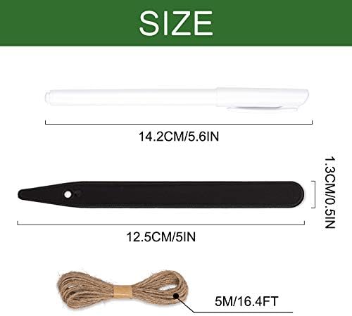 Whaline 200Pcs Thick Plastic Plant Label Garden Labels with Hole, Black Waterproof Garden Stake Sign Tags Garden Markers for Seedlings Potted Flowers ...