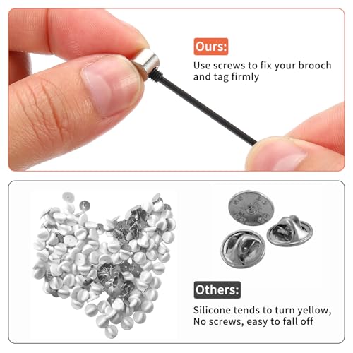 20 Stück Pin Backs Locking, Pin Backs Verriegelung, Pin Rücken Anstecker Verschluss mit Schraubenschlüssel, Stift Keepers Verschluss Schließe, Pin Keeper für Diy Brosche Namensschild