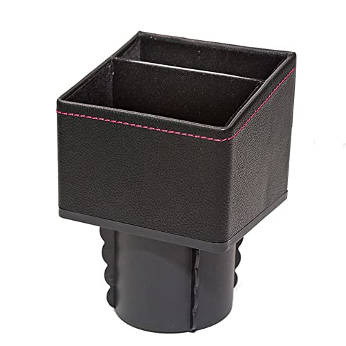 iSpchen Organizador de Almacenamiento de Coche, Caja de Almacenamiento de Portavasos de Coche Expansor de Portavasos de Cuero Caja Organizadora de Coche Para Teléfono, Billetera Cover
