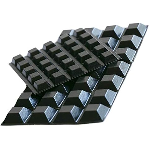 Black Rubber Feet (53 Pack) Self Stick Bumper Pads - Made in USA - Adhesive Tall Square Bumpers for Electronics, Speakers, Laptop, Appliances, Furniture, Computers Cover
