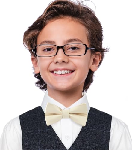 Image of Pre-Tied Adjustable Solid Tuxedo Bow Tie for Boys and Men