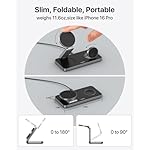 Foldable 3 in 1 Wireless Charging Station for Apple Magsafe Charger Stand,Fast Magnetic Wireless Charger Station for iPhone 17 Air 16 15 14 13 12 Series,Airpods Pro,Apple Watch Ultra (Pure Black) - Image 3