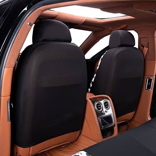 Flying Banner - Car Seat Covers for Front and Rear Bench Protectors, PU Leather and Carbon Fiber Waterproof (Cow Print and Black, Full Set of 8 Pieces) by Flying Banner - Image 4