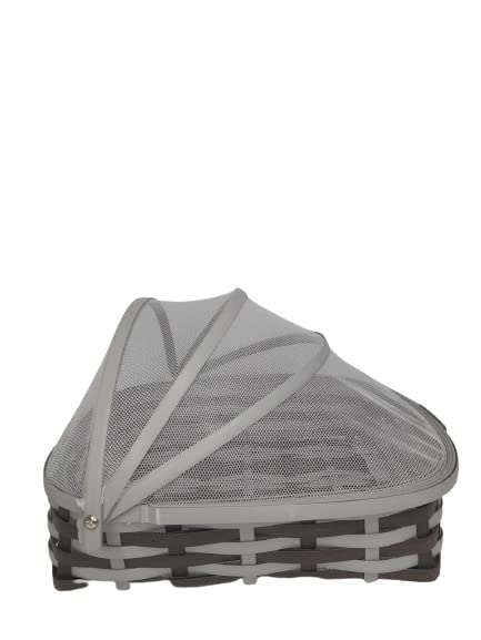 Saffron Decor Travel-Friendly Pvc Fruit Mesh Basket With Net Cover|Easy To Open|Best Protects From Dust, Mosquitoes, Flies (Grey & Brown - Small Size)- 29X20X26 Cm, Rectangular (B0BVGLQHL8) Amazon Price History, Amazon Price Tracker