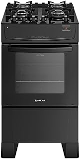 Fogão Atlas 4 Bocas preto Mônaco Top Glass com Acendimento automático - Bivolt - Produto 5 mais recomendado com 4.6 estrelas