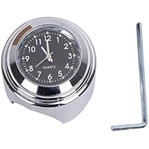 7/8" Motorcycle Chrome Handlebar Black Dial Clock for Yamaha Suzuki Kawasaki