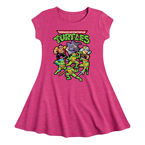 HYBRID APPAREL - Teenage Muntant Ninja Turtle - Pixel Gaming Group - Toddler and Youth Girls Fit and Flare Dress