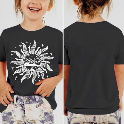 Girls Graphic Tees Cute Girl Shirts Crew Neck Floral Mountain Printed Tshirt Aesthetic Short Sleeve Summer Tops3