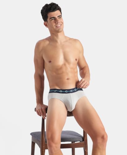 Image of Jockey NY15 Men's Super Combed Cotton Elastane Stretch Solid Brief with Ultrasoft Waistband (Pack of 2)