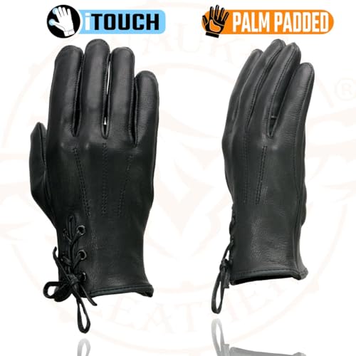 Image of Milwaukee Leather Women's US Deerskin Leather Full Finger Driving Motorcycle Hand Gloves